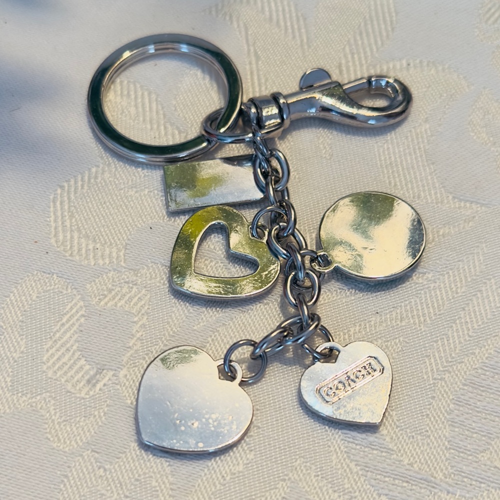 Coach Silver Heart Keychain Bag Hang‎ Tag - Picture 3 of 5